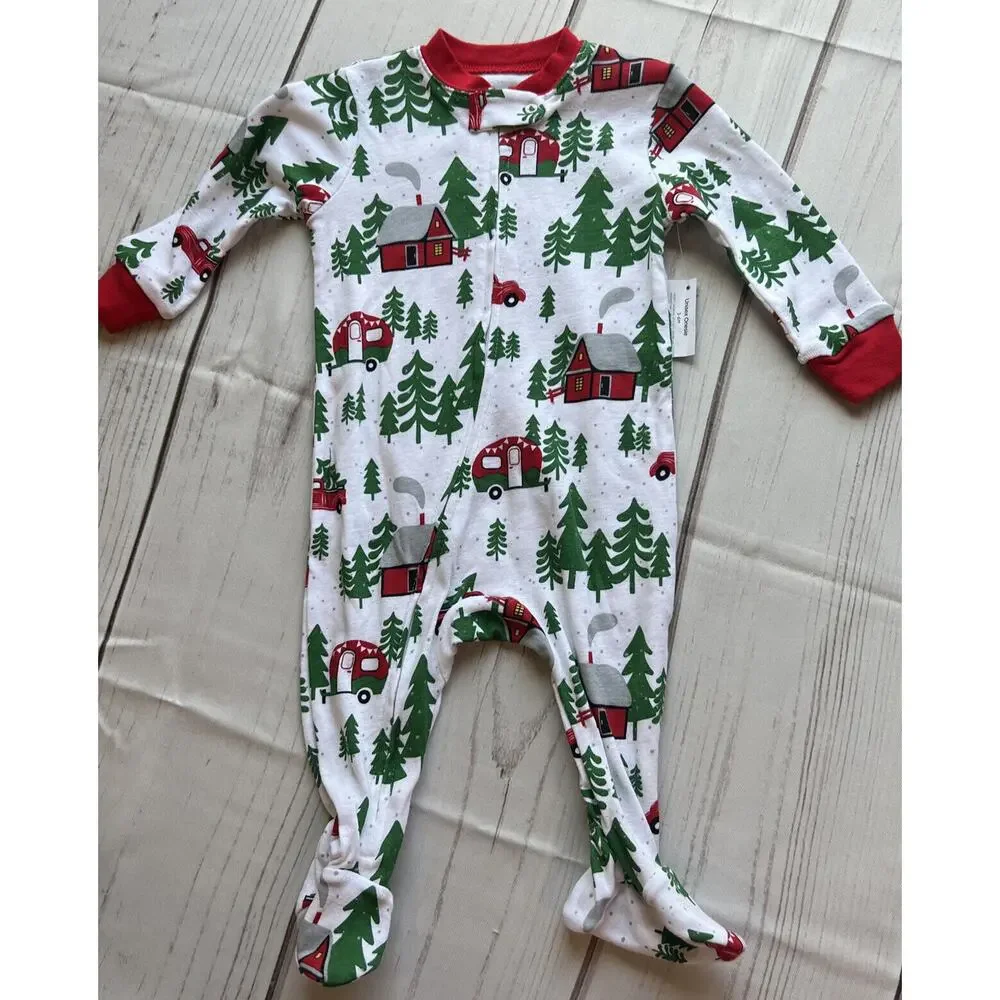 Holiday Time Baby Boys Holiday Sleep N Play One Piece Footed Crawler 3-6 M New